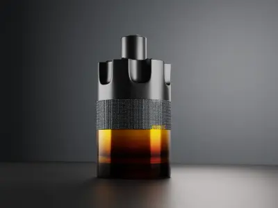 Luxury Perfume Bottle Matte Black and Amber Glass Design 3D model