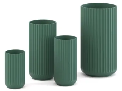 Lyngby vase Copenhagen green matt 3D model