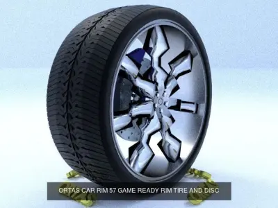 ORTAS CAR RIM 57-58 GAME READY RIM TIRE AND DISC 3D Model Pack