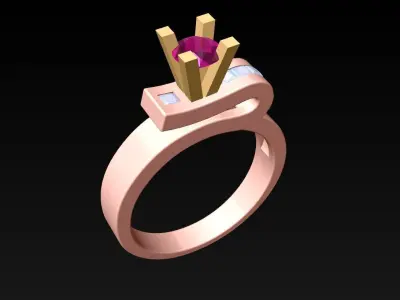 Diamond Ring - Womens Rings - N717959 3D print model
