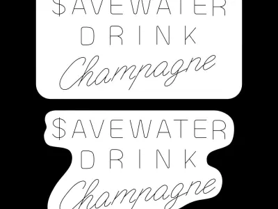 Save Water Drink Champagne Neon Signs 3D model