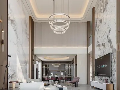 Luxury villa interior 3D model
