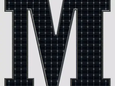 Solar Panel Letter - M 3D model