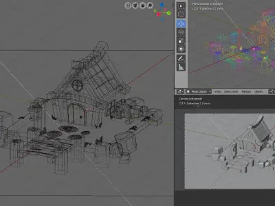 House in the sea Free low-poly 3D model