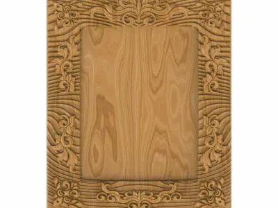 Carved picture frame STL 3D model 4