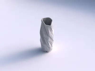 Vase twisted arc hexagon with random triangle plates 2 3D print model