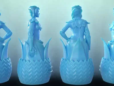 3D Printable Flower Girl Decorative Sculpture 3D print model