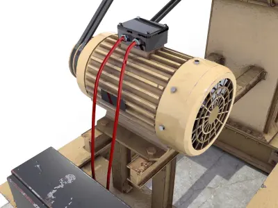 Oil Pumpjack Animated 3 Low-poly 3D model