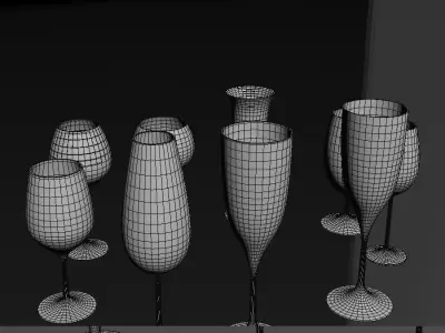 Set of glasses 3D model