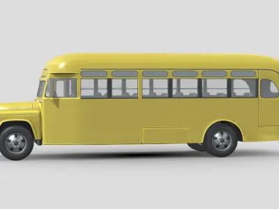 Chevrolet 6700 School Bus 1955 Low-poly 3D model