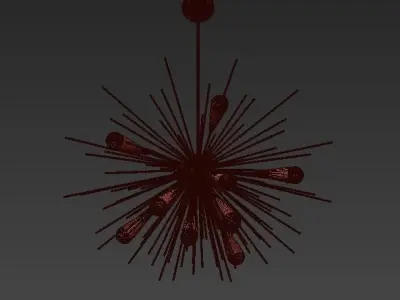 Luxury Copper Metal Thorn Pendant Lights 3D model