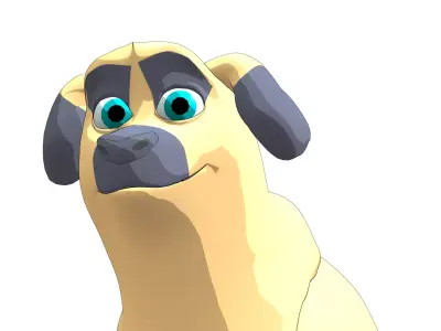 Dog cartoon  Low-poly 3D model