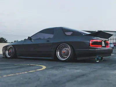 Stanced Mazda RX7 FC model 3D model