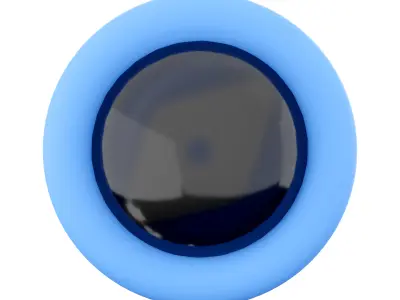 3d Modern black round-shaped engine starts button icon 3D model