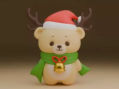 Christmas bear 130 3D print model