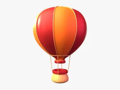 Hot Air Balloon 3D Illustration 3D model