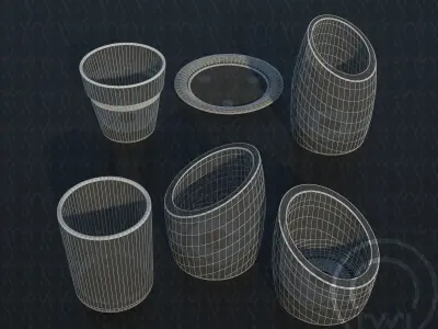 Glass candle holders Low-poly 3D model