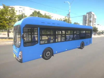 Low floor bus Low-poly 3D model