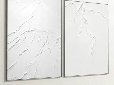 Plaster Two Photo Frame 118 Low-poly 3D model