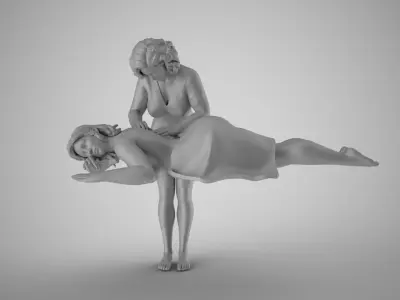 Massage woman being massaged 3D print model