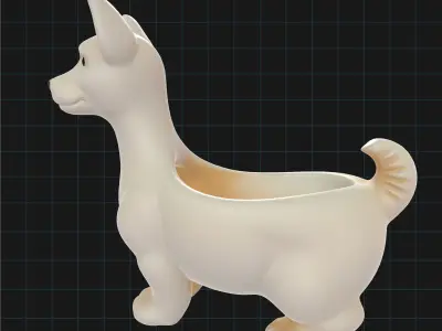 Dog Planter Cute Animal Flower Pot Cartoon Dog Pot Decor Free 3D print model