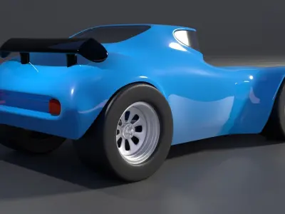Cartoon Racing Car 3D model