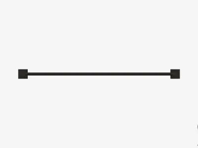 Towel Rail - Single - Luxury - Round - 800 - Square Plate Low-poly 3D model