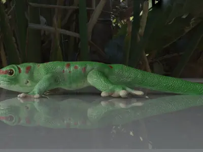 Giant Day Gecko Low-poly 3D model