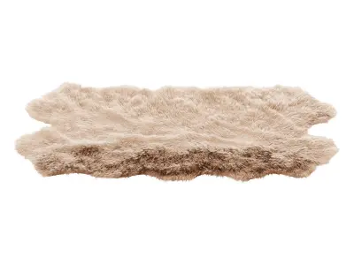 Premium Faux Sheepskin Fur Carpet 3D model