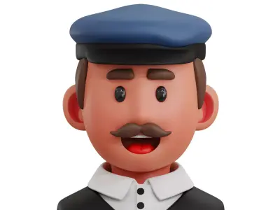 Driver Profession Low-poly 3D model