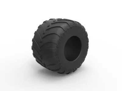 Monster Jam tire Scale 1 to 25 3D print model