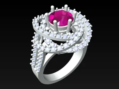 Diamond Ring - Womens Rings - N3717 3D print model