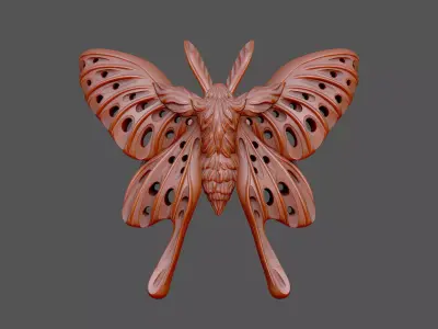The butterfly stud design royal luxury nobility relief classical 3D print model