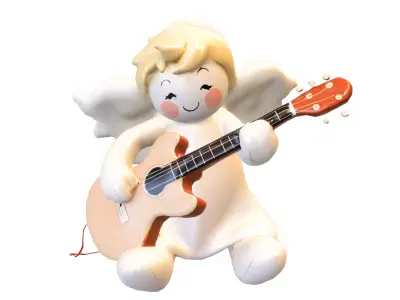 pack angels furniture and doll Low-poly 3D model