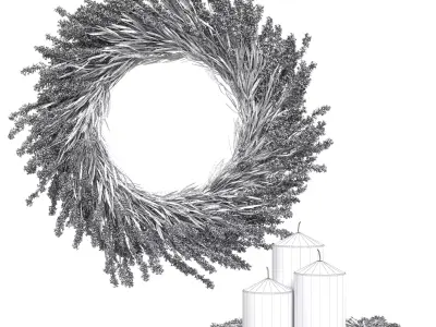 Lavender decor set 1 3D model