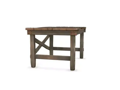 Old Wooden Tables Pack 8 Models Low Poly Low-poly 3D model