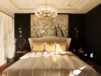 Classic Luxury Royal Rajwadi style Bedroom design 3d  3D model