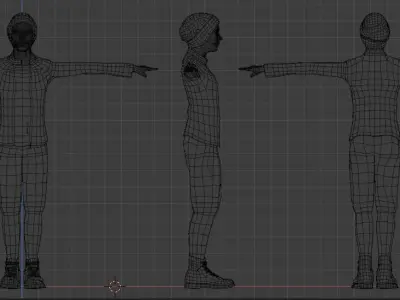 Stylized Boy Solider with 2 costumes and Animations Low-poly 3D model