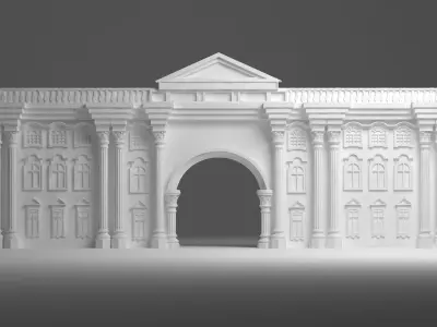 English Facade 3D model