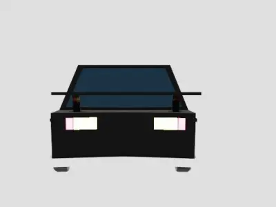 low polly car black car 3D model