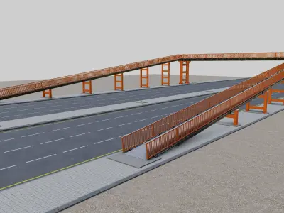 Steel Pedestrian Bridge Type-31 3D model