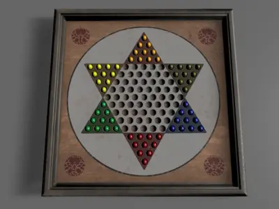 Chinese Checkers Low-poly 3D model