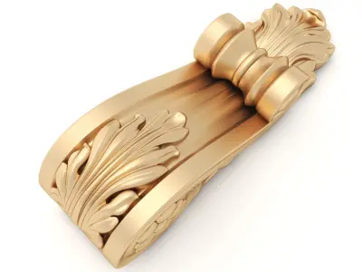Corbel 6 golden doorknob 3D model