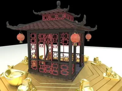 Chinese  pavilion 3D model
