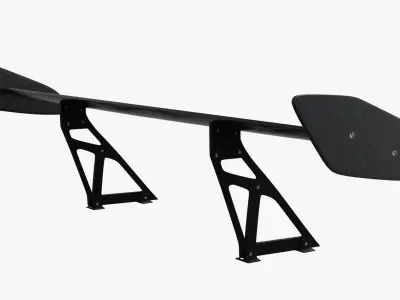 Car Spoiler Carbon Fiber Low-poly 3D model