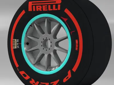 W06 Supersoft front tyre Low-poly 3D model