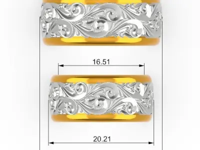  wedding rings 3D print model