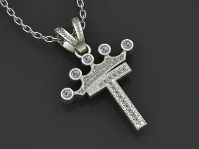 T letter pendant 3D print model