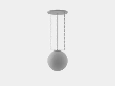 Spherical retro hangin light pbr game ready C4D model Low-poly 3D model