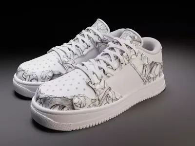 Custom Sneakers Low-poly 3D model